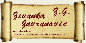 Živanka Gavranović vizit kartica